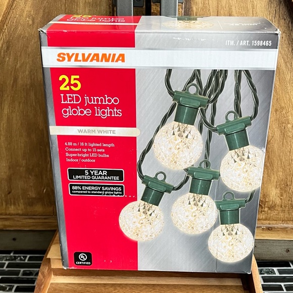 sylvania Holiday Sylvania Led Jumbo Globe Lights 25 Count 6 Ft